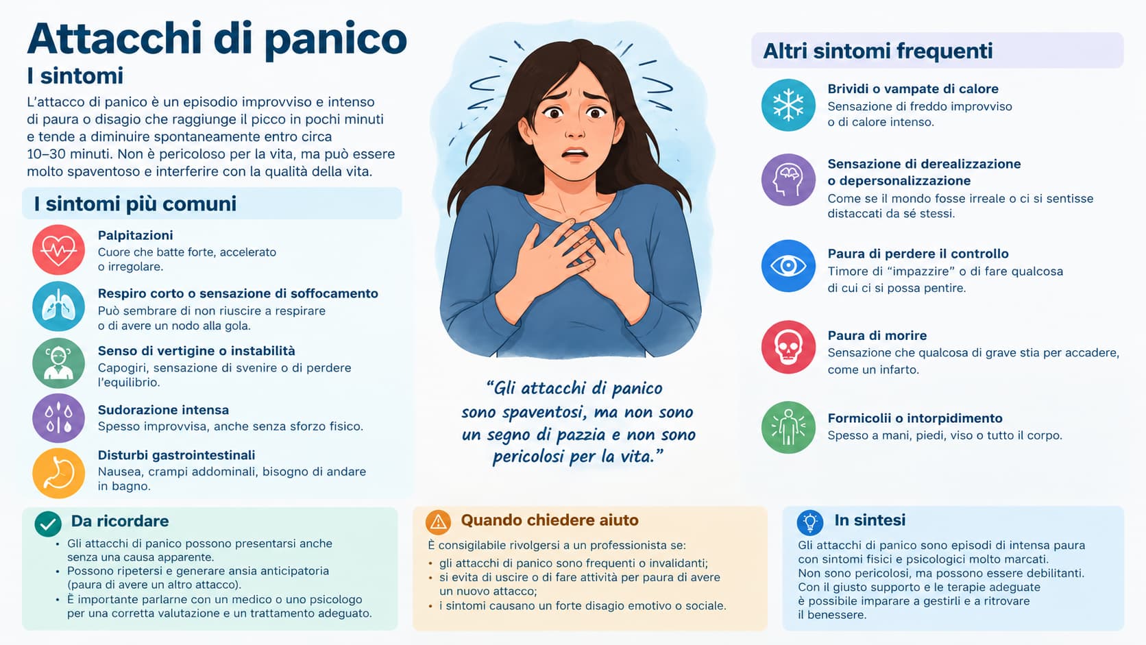 Persona che manifesta sintomi di un attacco di panico