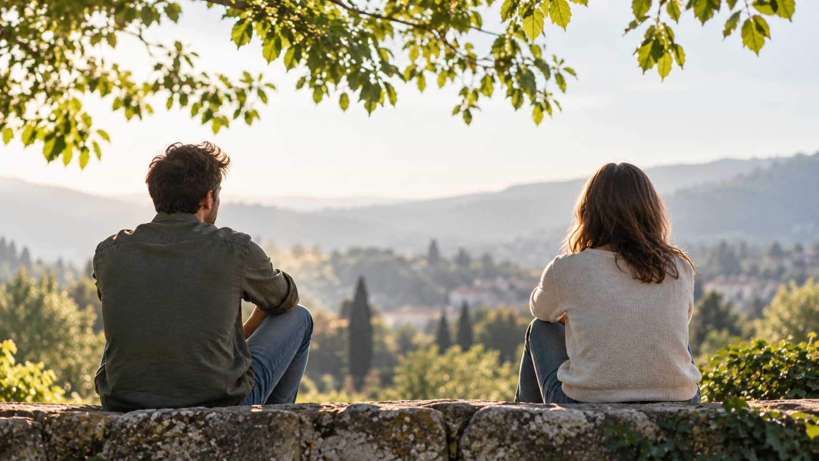 Uomo e donna seduti a distanza in un momento di difficoltà relazionale